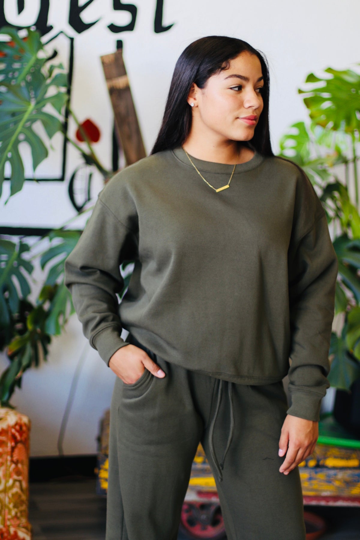 Comfiest Sweat Set Ever + Olive