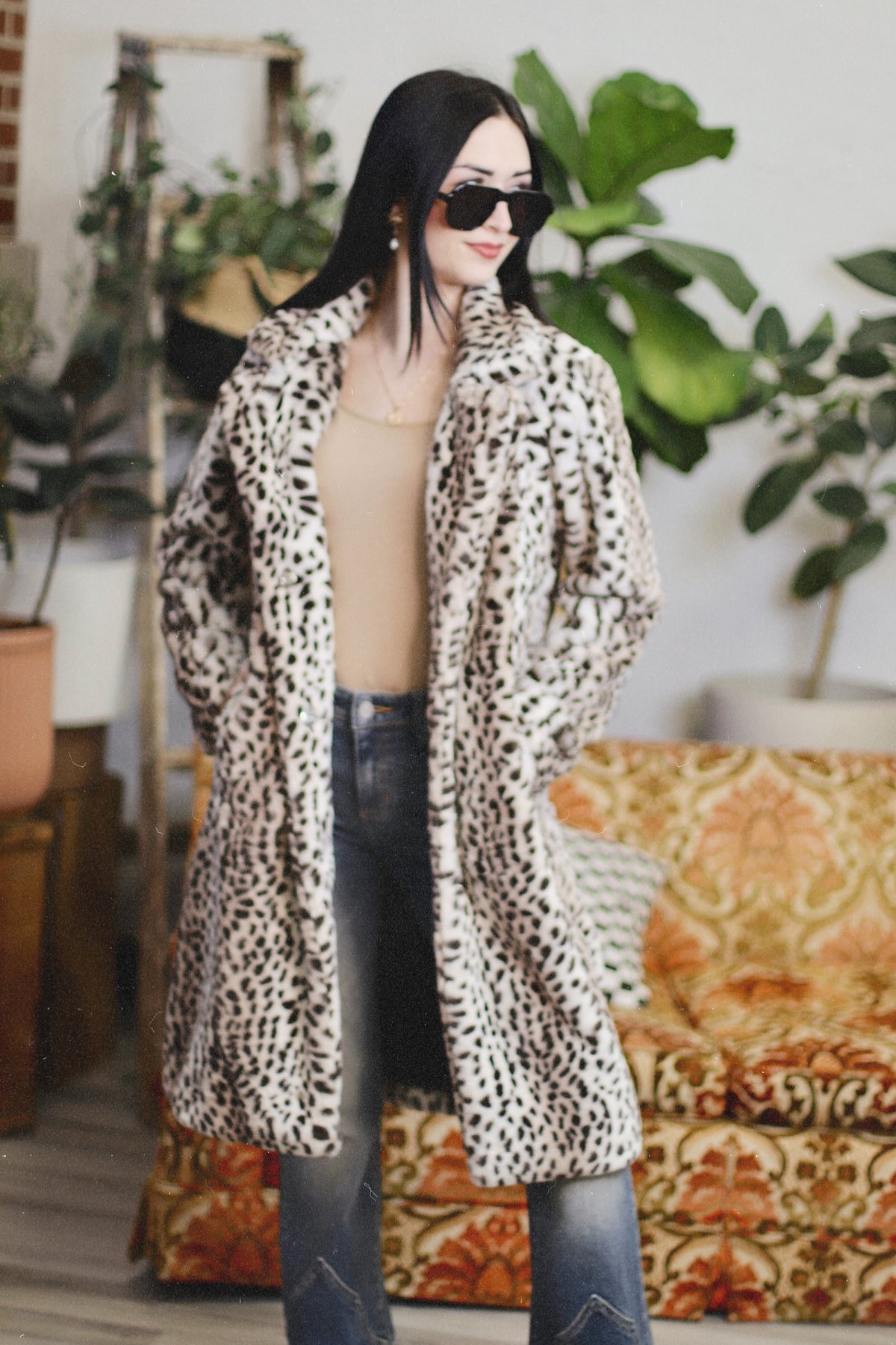 That Girl Soft Faux Fur Leopard Overcoat