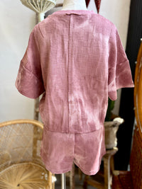 *Quilted Washed Knit Top & Shorts Set in Mauve