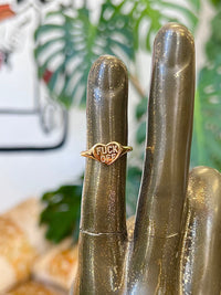 F*ck Off Heart 18K Gold Plated Ring - Best Seller!