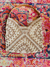 Farmers Market Woven Purse in Mocha