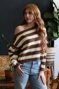 Leslie Brown & Cream Striped Long Sleeve