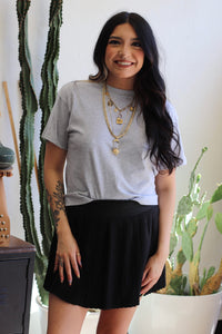 580 Basic Crop Tee + Grey