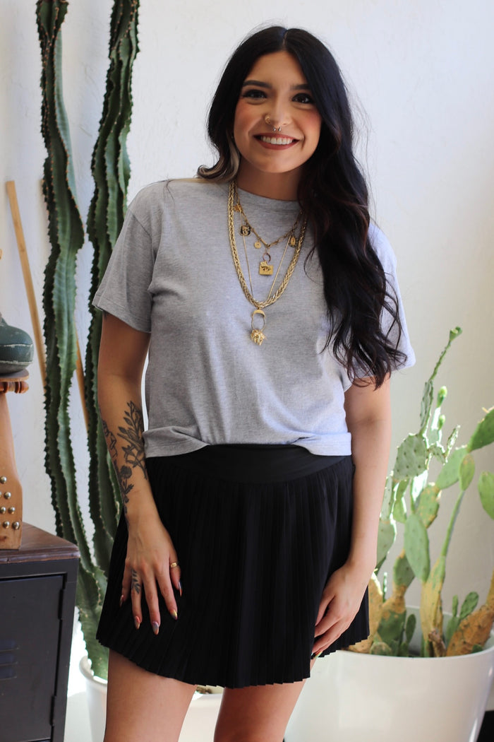 580 Basic Crop Tee + Grey