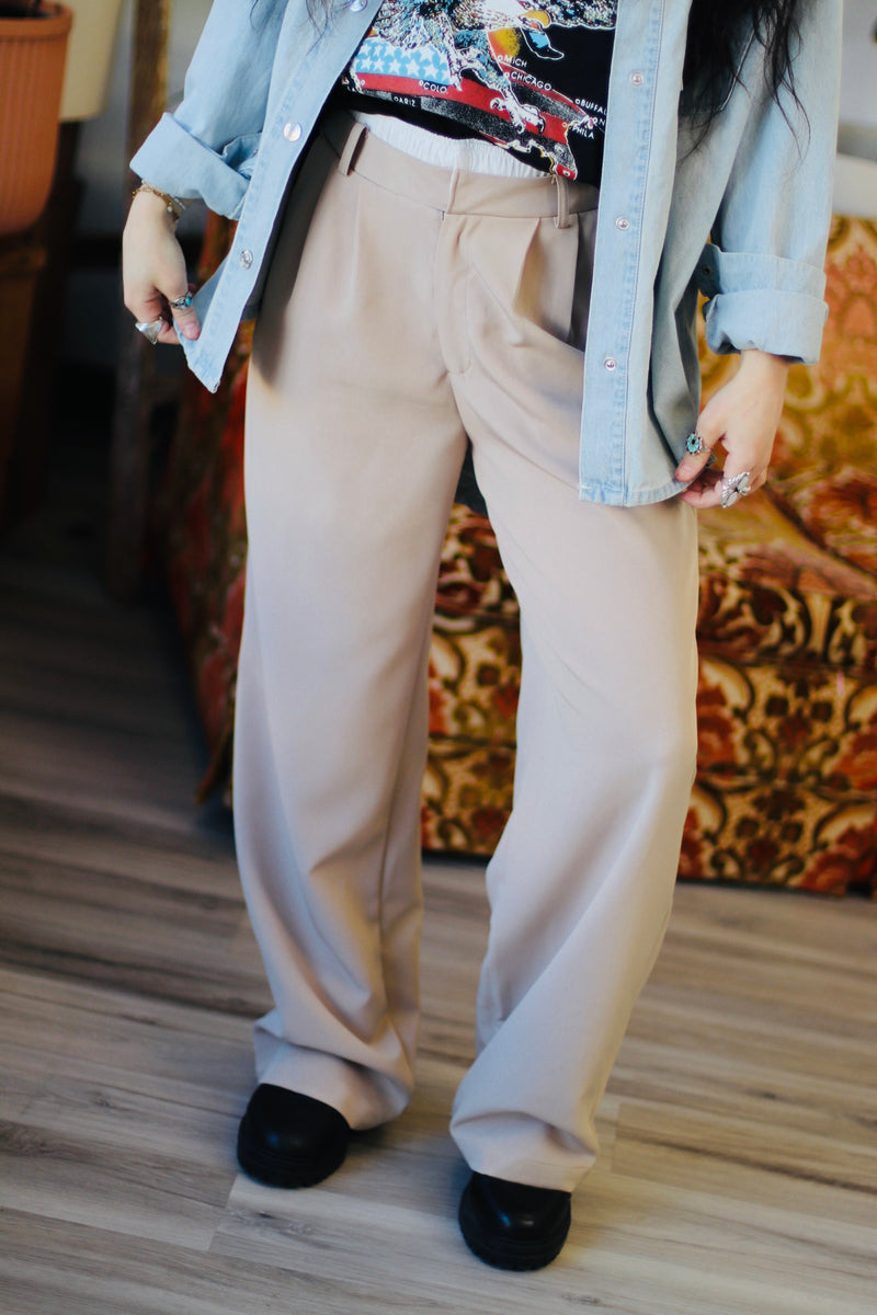 Model Off Duty Trousers in Taupe