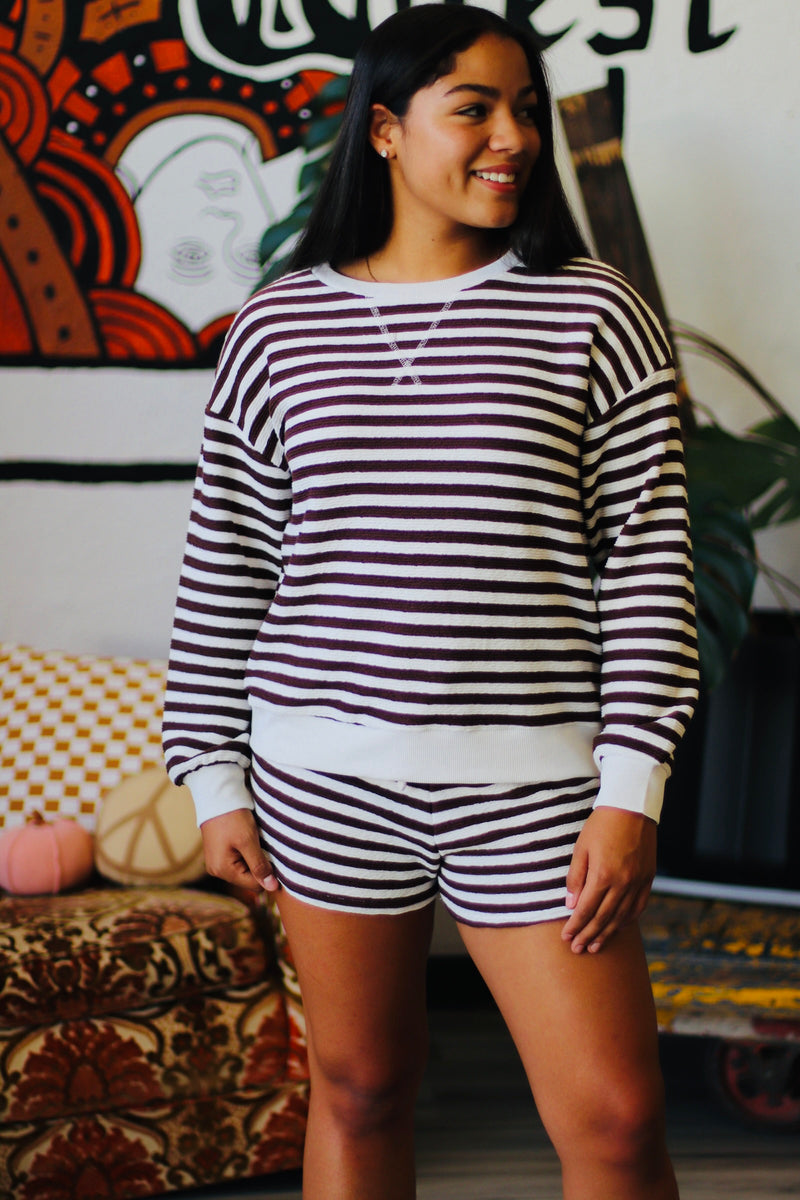 Movie Night Striped Set + Brown