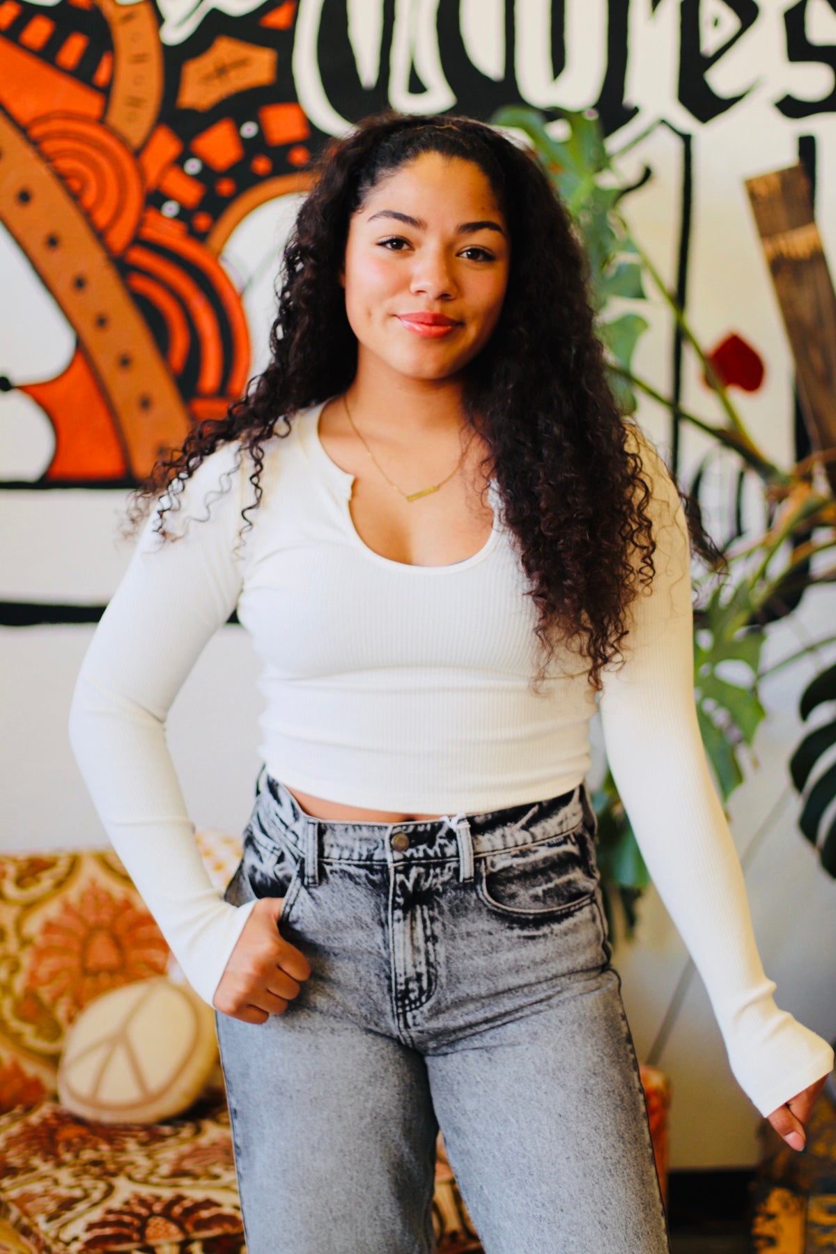 Heart Eyes Basic Crop + Cream