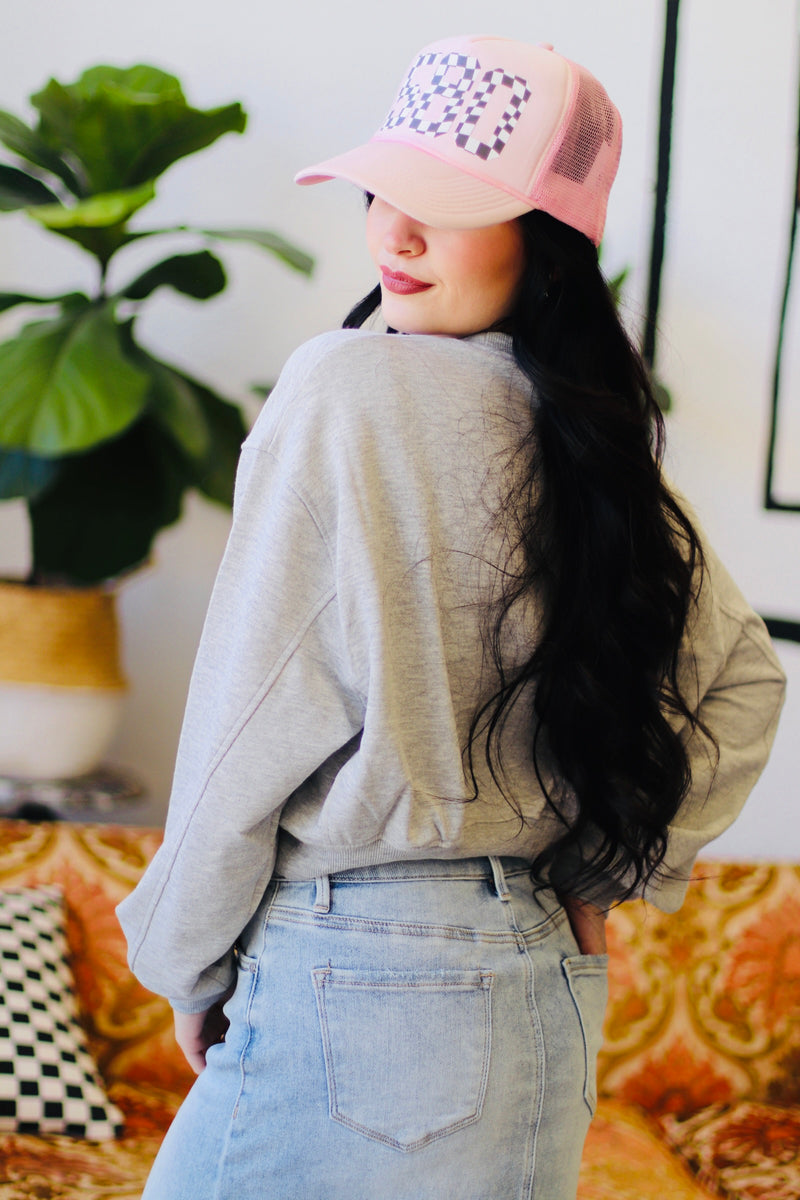 Stay Cozy Crop Sweatshirt in Grey