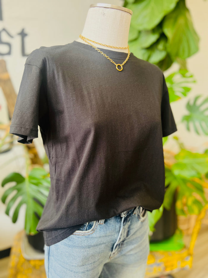 580 Basic Cotton Tee + Black