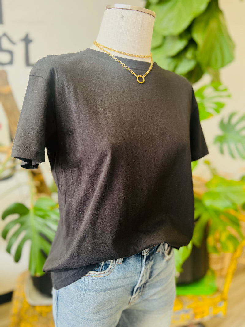 580 Basic Cotton Tee + Black