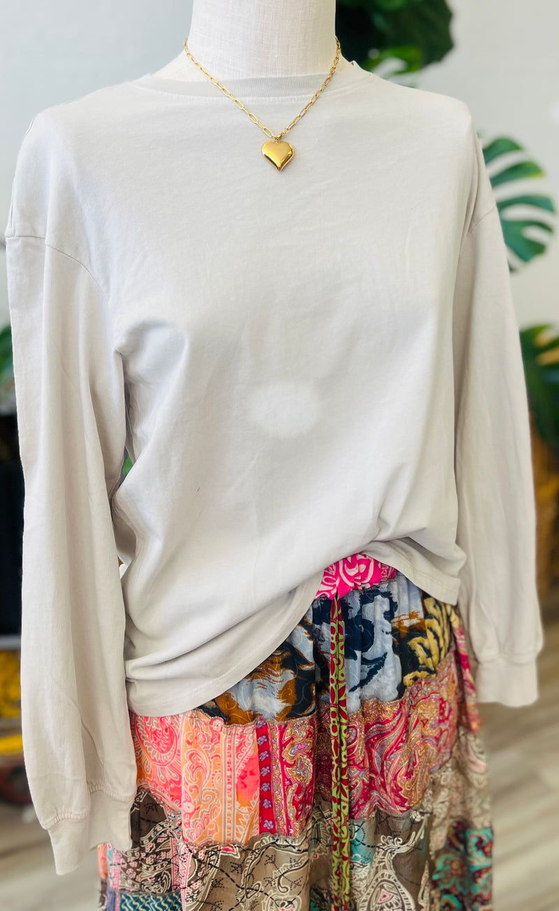 Basic Long Sleeve Top + Taupe