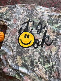 It's Ok Camo Emo Boxy Cotton T-Shirt