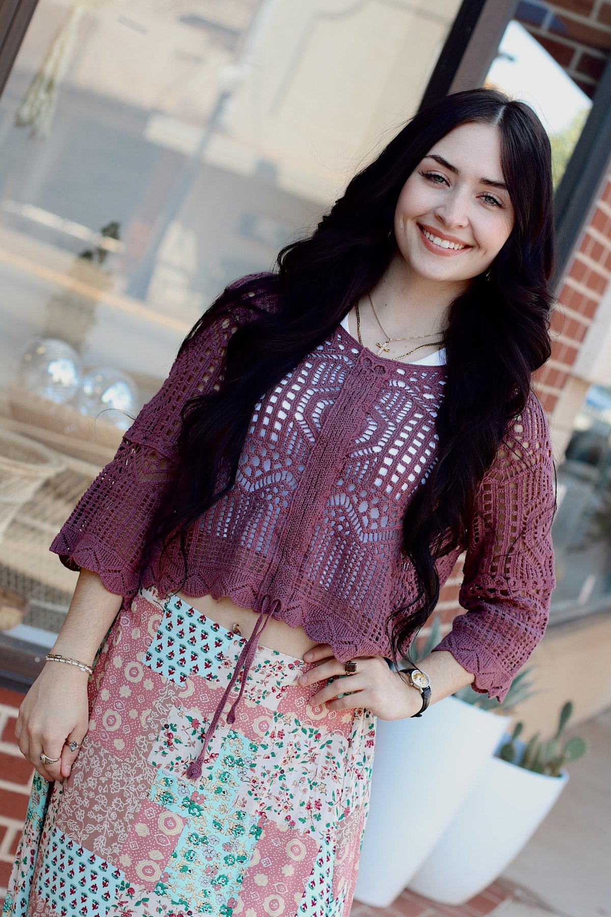 Camren Crochet Top + Purple