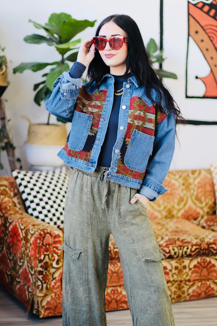 Western Cropped Denim Jacket