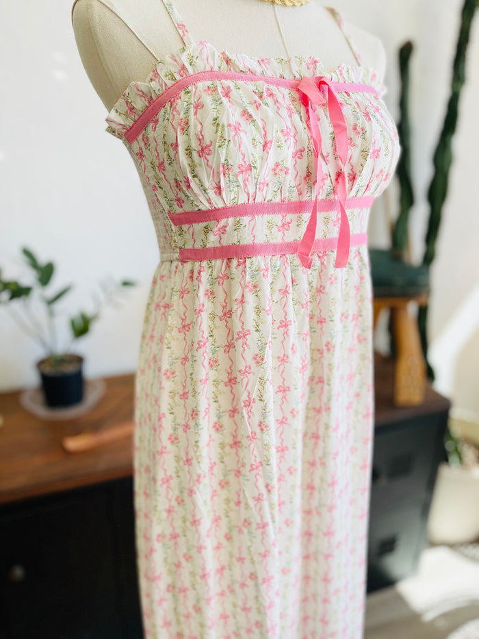 Mildred Pink Floral Midi Dress