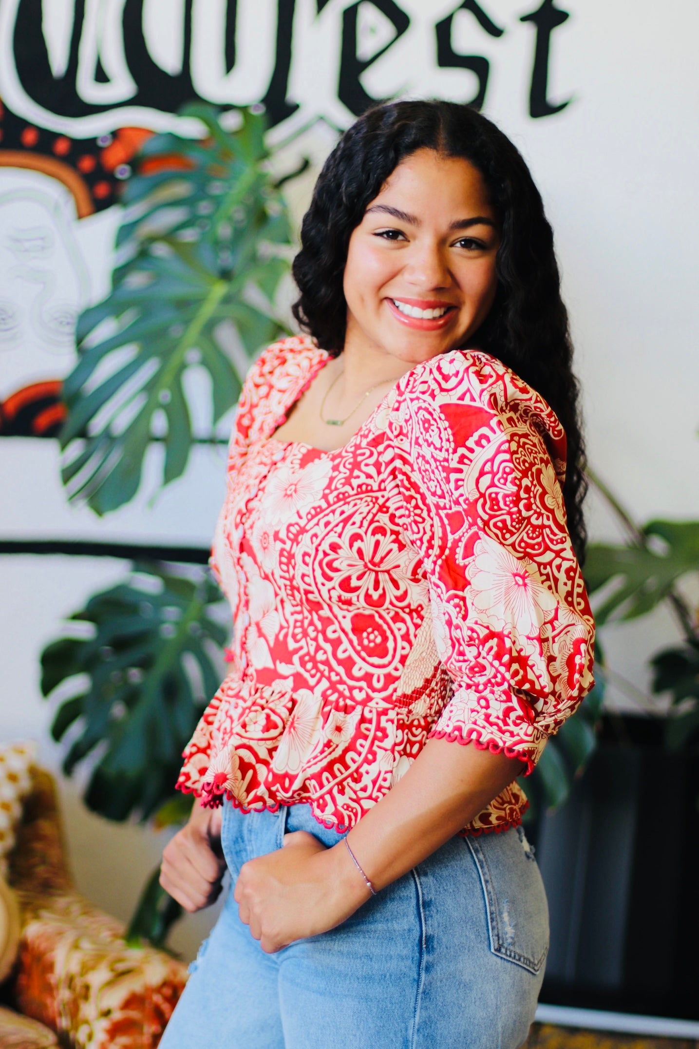 【超激レア・即完売】Mサイズ♩Checked Flared Peplum Top Plus Size Cherished Sweetheart Peplum Top - Kiyonna