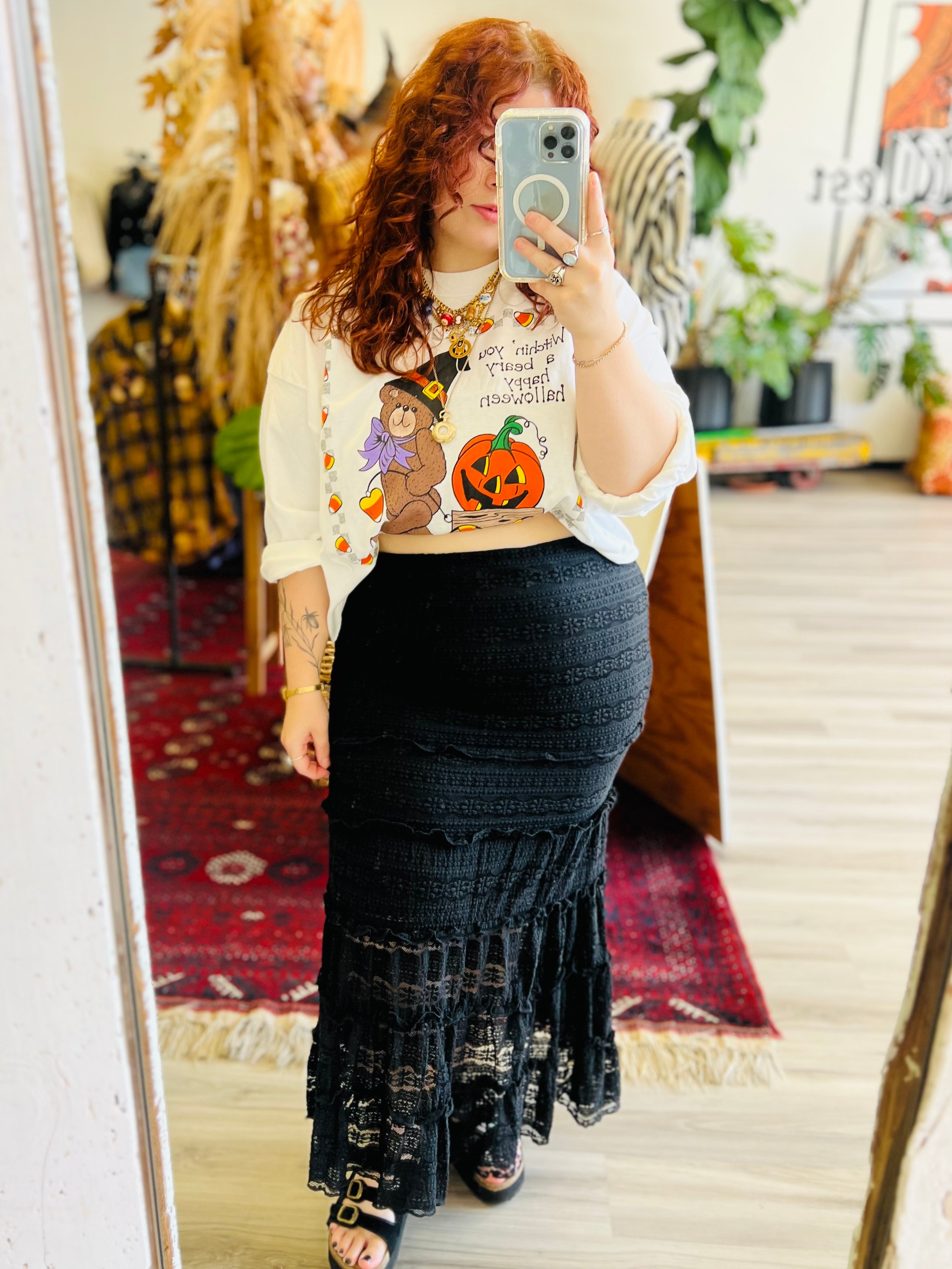 Melanie Mermaid Midi Skirt + Black – 580 Threads