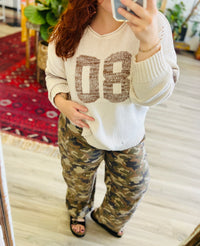 Eliza Camo Barrel Jeans