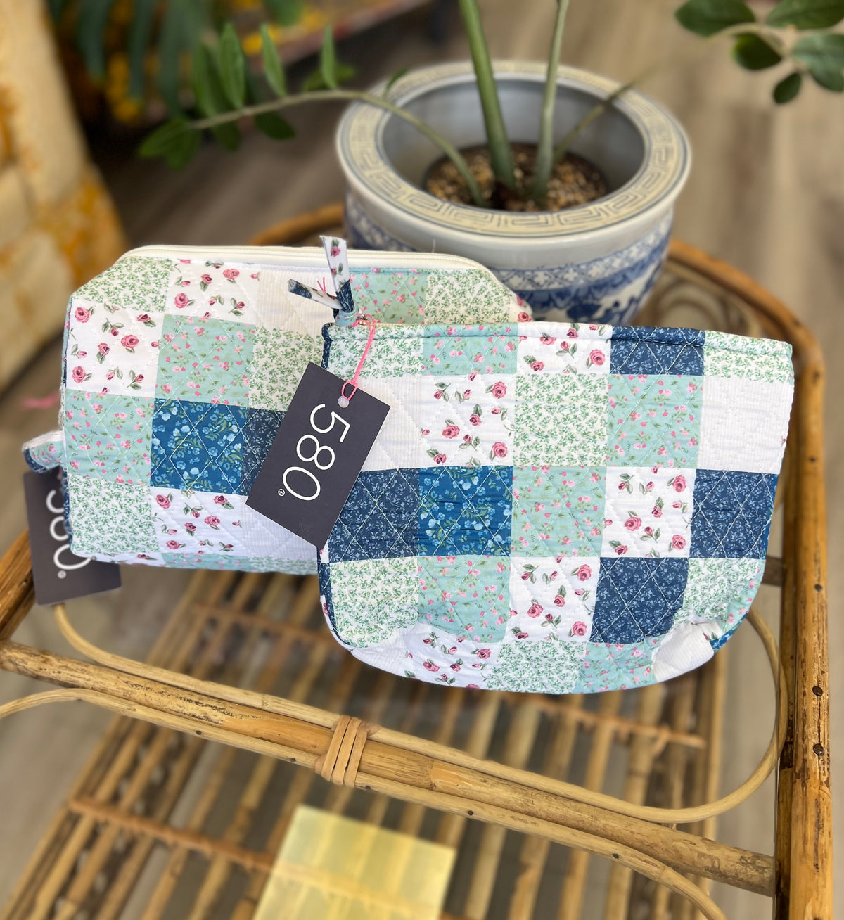 "Floral Delight" Quilted Vanity and Travel Bag