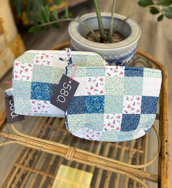 "Floral Delight" Quilted Vanity and Travel Bag