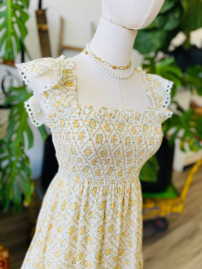 Tiana Mini Dress in Yellow