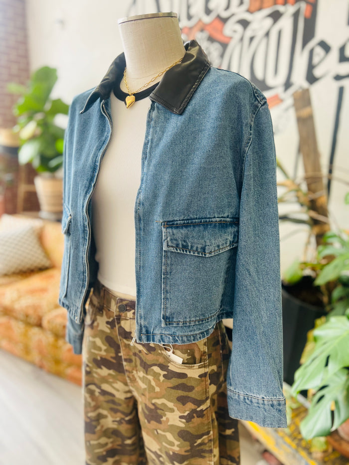 90s Cropped Denim Jacket