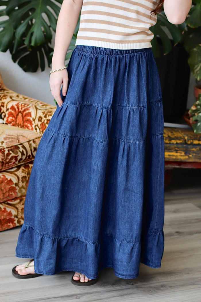 Springsteen Denim Midi Skirt