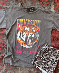Envision Greatness Tiger Vintage-Wash Oversized Graphic Tee