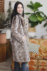 That Girl Soft Faux Fur Leopard Overcoat