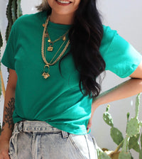 580 Basic Crop Tee + Green