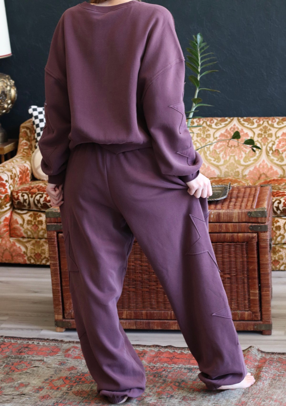 Plum Star Patch Jogger Pants