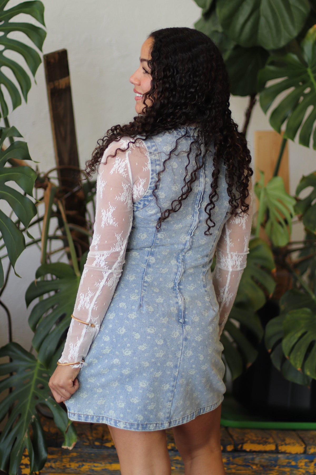 Floral Denim Mini Dress