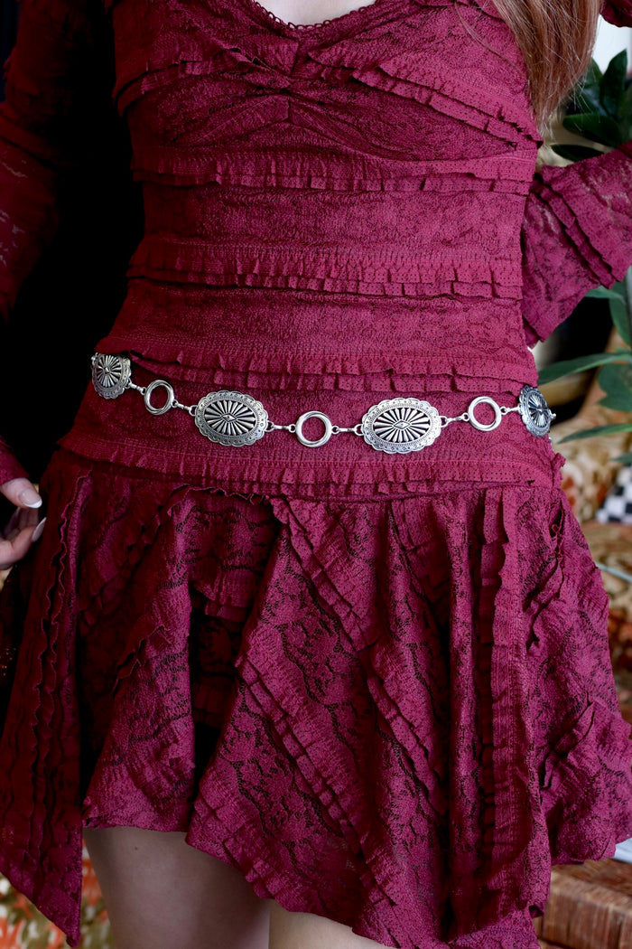 Silver Concho Western Belt