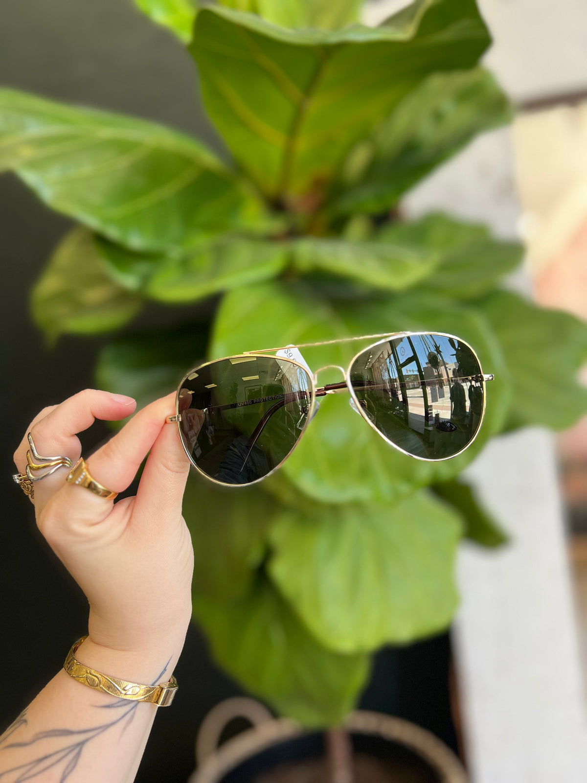 Double Bridge Aviator Sunglasses