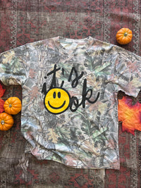 It's Ok Camo Emo Boxy Cotton T-Shirt