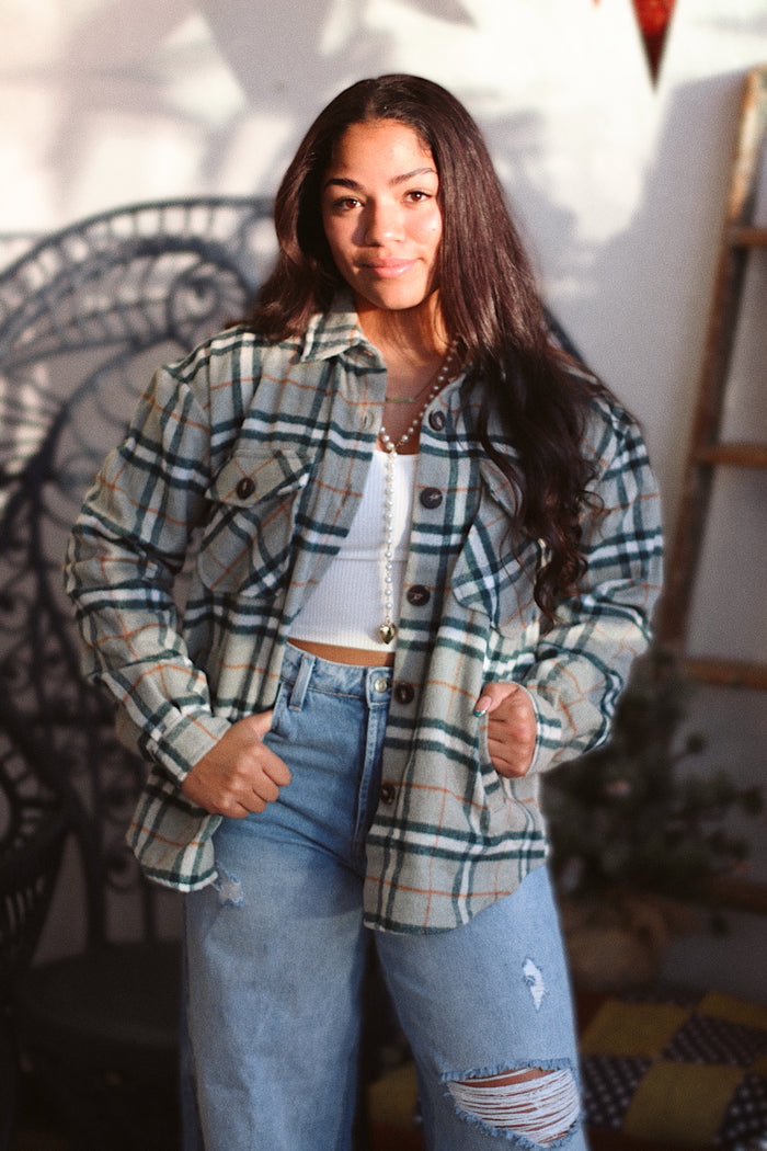Brushed Plaid Shacket + Green | BF '25