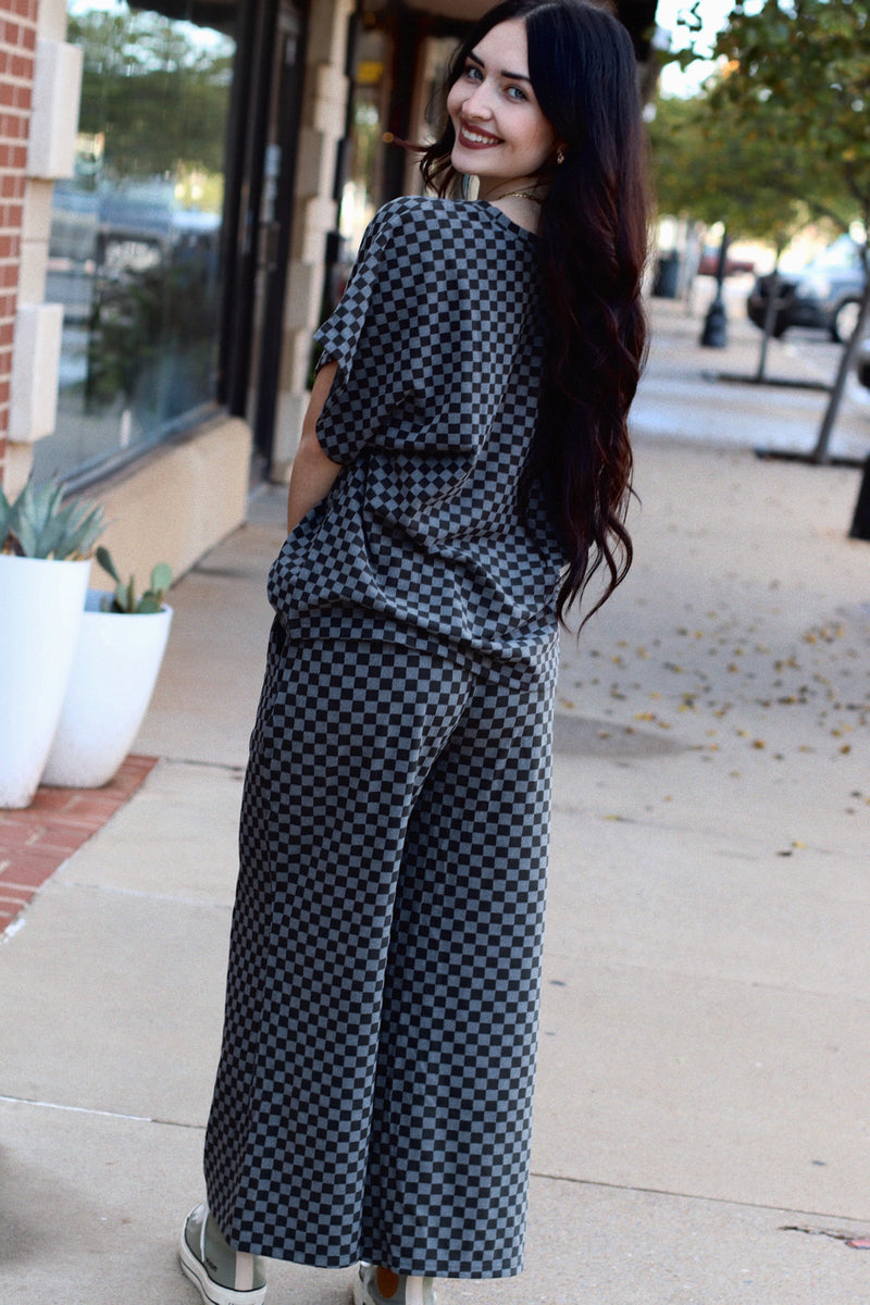 Tatum Cropped Wide Leg Pants + Charcoal