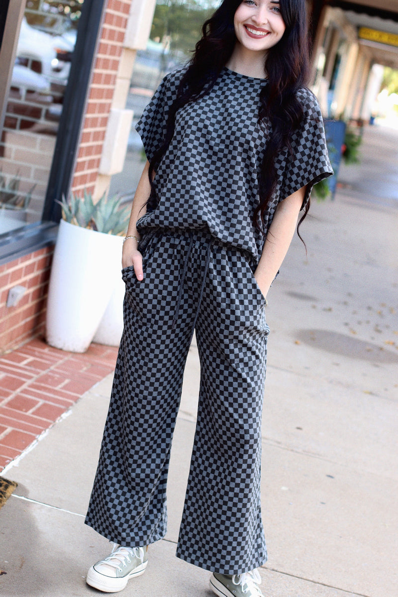 Tatum Cropped Wide Leg Pants + Charcoal