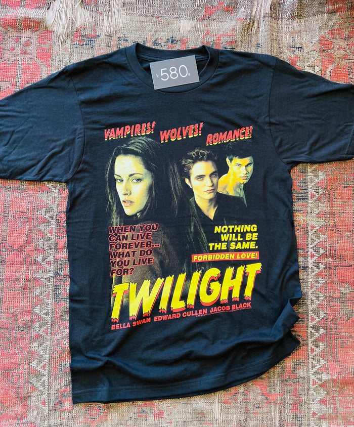Twilight, Vampire! Wolves! Romance! Black Graphic Tee