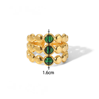 Gold-plated 3 Stone Adjustable Ring