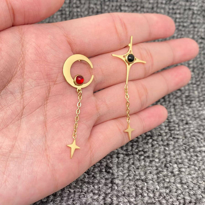 18K Gold Plated Star Moon Earrings