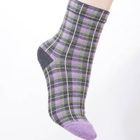 Plaid Crew Socks + Purple