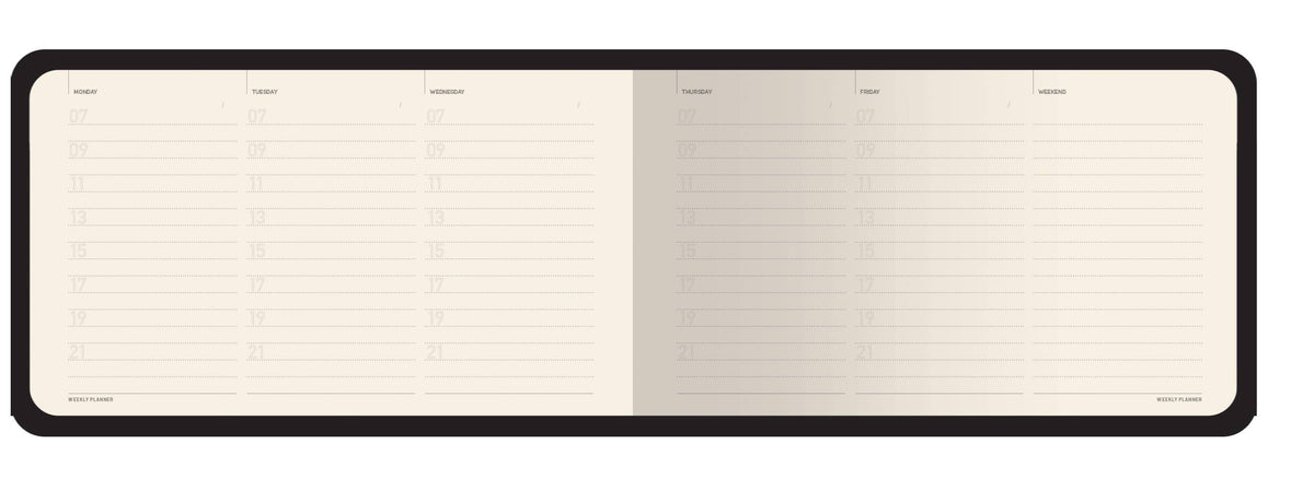 Horizontal Vegan Leather Weekly Planner Rabbit