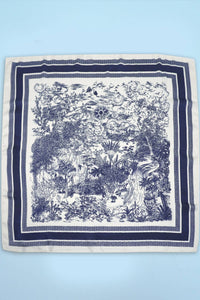 Forest Scene Navy & Ivory Bandana Scarf