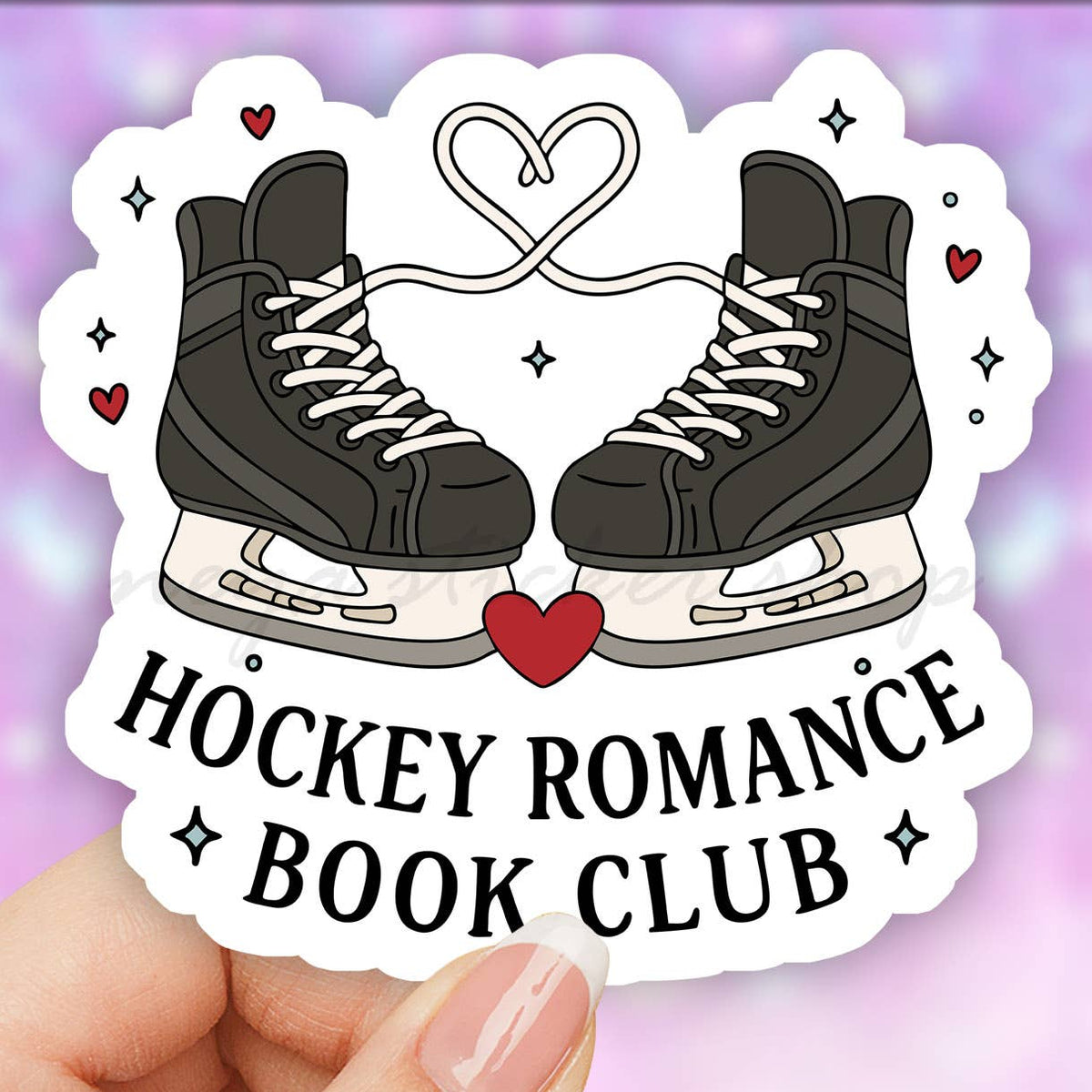 Hockey romance book club sticker 3"