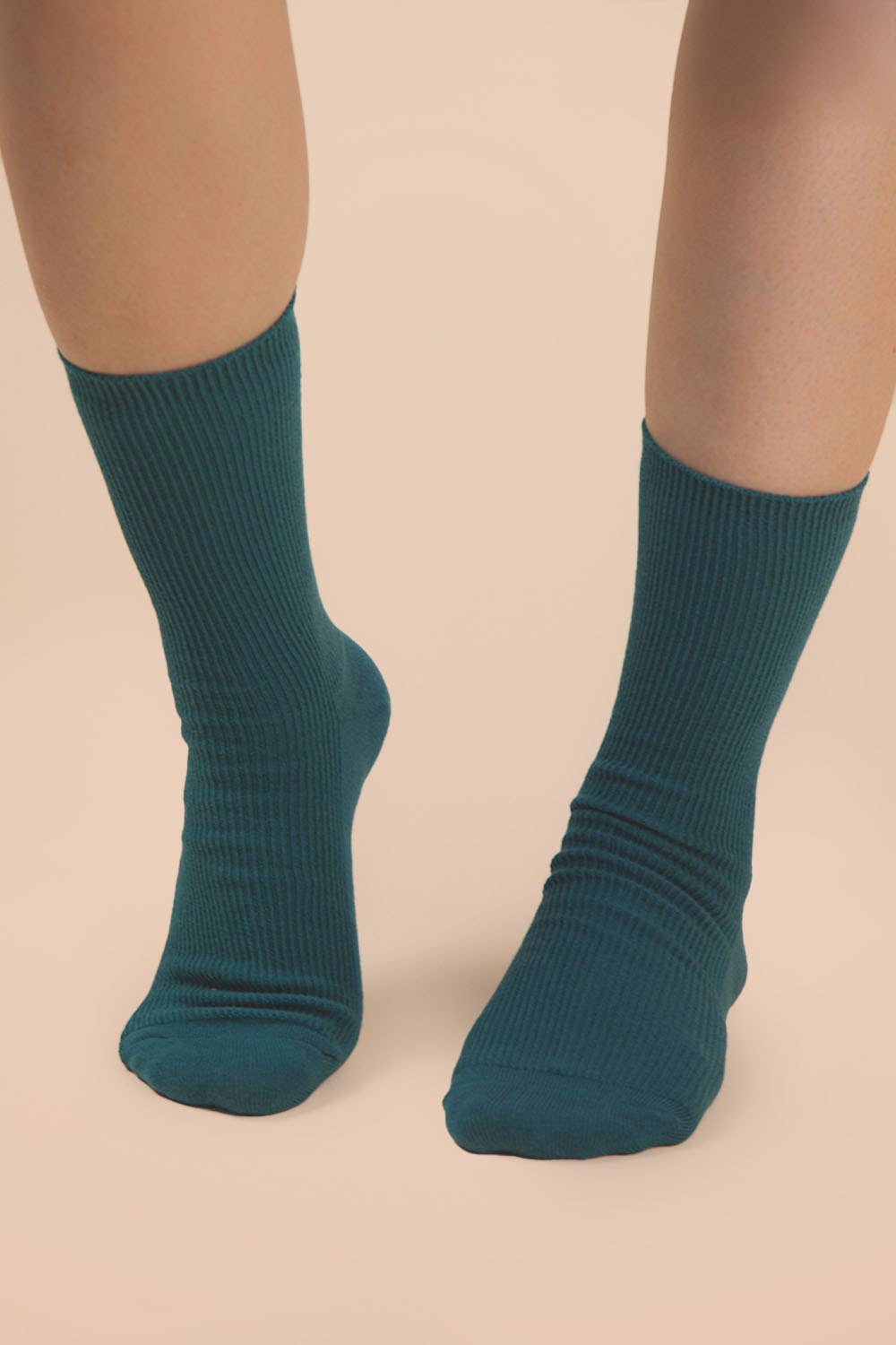 Ribbed mock socks: OLIVE