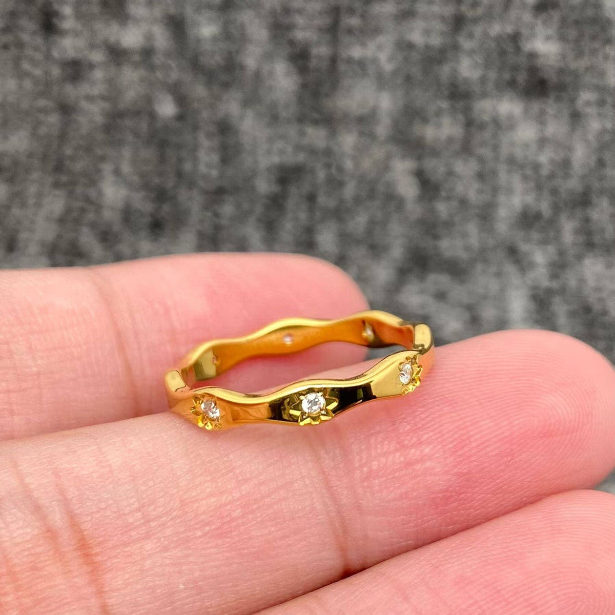 Stacker Wave Design 18K GP Ring