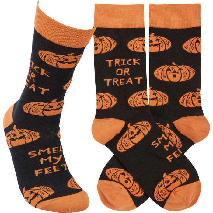 Trick Or Treat Smell My Feet Halloween Socks