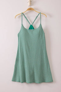 Ava Checkered Knit Active Tennis Dress Green