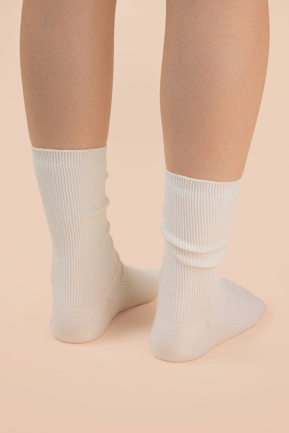 Ribbed mock socks: OLIVE